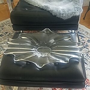 Vintage ART VANNES Handblown Crystal Splash Bowl Centerpiece FRANCE